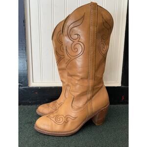 vintage 1970s dingo high heel western boots size 6 cowgirl western 70s fashion